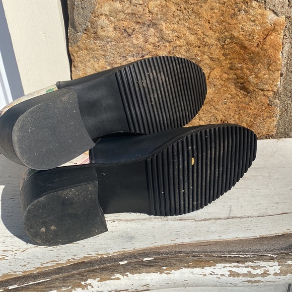 Monarca black leather and floral print ankle shoes size 6 - Picture 6 of 6